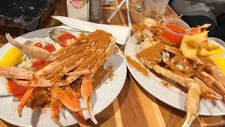 Eating Seafood at the Hard Rock Hotel in Atlantic City #mukbang #hardrockcasino #seafood 