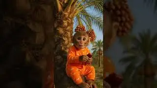 Baby monkey eating dates..Baby's day out 😄😍 #shorts #trending #animals #viral #funny #monkey #foryou