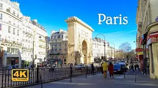 Paris Walking Tour, Boulevard Montmartre to Porte Saint Martin [4K UHD]