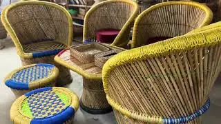 Customer Visit At Our Dwarka Bakkarwala Warehouse For Purchase Bamboo And Cane Furniture For Home