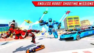 Police Robot and Car Destroy All Bad Robots&ndash;Flying Limo Robot Car Transform Gameplay#8