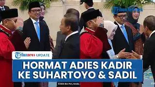 Hormat Adies Kadir ke Suhartoyo & Sadil Isra seusai Dilantik Presiden Jadi Hakim MK, Diberi Pelukan
