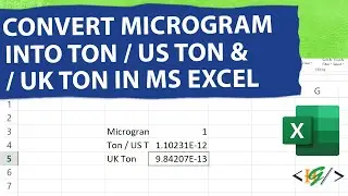 How to Convert Microgram into Ton / US Ton & UK Ton in Microsoft Excel
