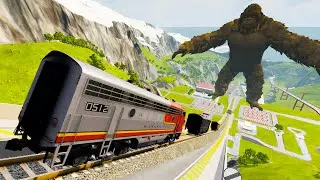 How Far Can The Train Fly ? BeamNG.Drive