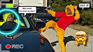 SLAMMING the car door to get fianc&eacute; reaction 😬