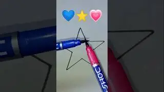 Mixing color drawing #star drawing #how to color #satisfying #creative drawing idea for kids #shorts