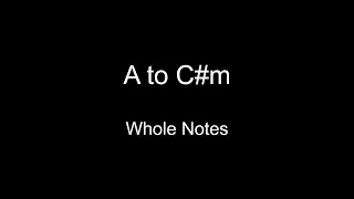 Key of E - A to C sharp minor | Beginner Guitar Transition Practice (Whole Notes)