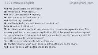 BBC 6 minute English   Business English  Arranging meetings transcript video   YouTube