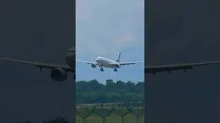 Close-Up on Cathay Pacific's A330-343 B-HLM Landing Sequence