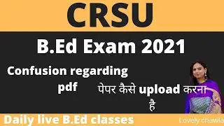 |CRSU|B.Ed exam notification|Guidelines|