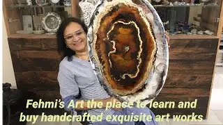 Create amazing Resin Amber table top,step by step guide, amazing resin art , Fehmi&rsquo;s art.
