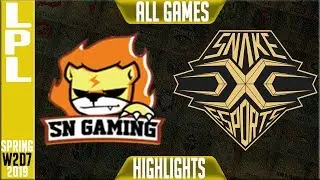 SN vs SS Highlights ALL GAMES | LPL Spring 2019 Week 2 Day 7 | Suning Gaming vs Snake Esports