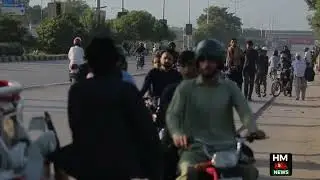 of Islamabad and Rawalpindi with containers, barriers and roadblocks to prevent the TLP protest