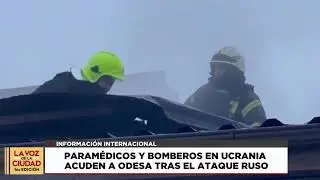 PARAMÉDICOS Y BOMBEROS EN UCRANIA ACUDEN A ODESA TRAS ATAQUE RUSO