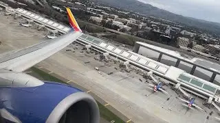 Southwest Boeing 737-700 Powerful Buzz Takeoff San Jose Mineta Intl. (KSJC)
