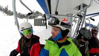 snowboarding with friends