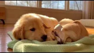 Golden Retriever Puppy and Baby Goat Share the Sweetest Nap 🐾