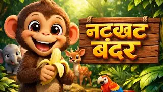 नटखटबंदर पोयमl Bandar mahan l जंगल की मस्ती l सूरज निकला#Hindi Poem#KidsRhymes