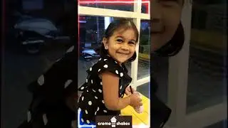 Cute Baby Drink Creme Shake and expression is very nice