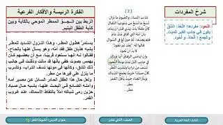 الصف الثاني عشر   المسار الأدبي   اللغة العربية   أنشودة المطر ج1