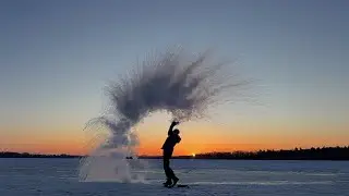 Throwing boiling water into freezing air (&ndash;18&deg;F, &ndash;28&deg;C)