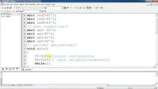 Embedded c key switch led program using  Keil and protues