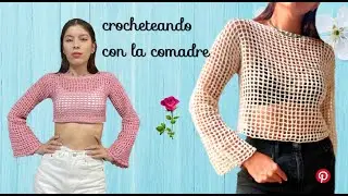 💖como hacer top, blusa o bolero a crochet parte #2 fácil y rápido crocheteando con la comadre