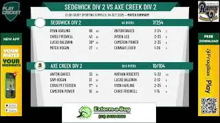 Sedgwick Div 2 v Axe Creek Div 2