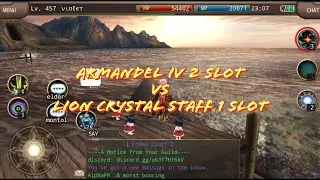 Iruna Online - Armandel IV 2 Slot Vs Lion Crystal Staff 1 slot | Damage Test In S400 With My Bish