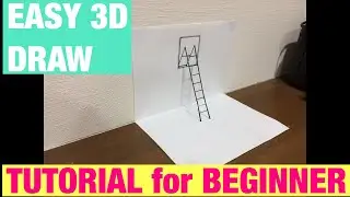 Easy drawing 3D ladder on mirror TRICK ART tutorial