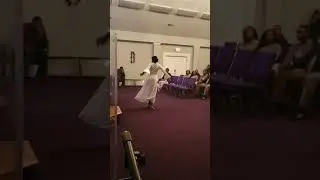Rebekah Anderson dancing at The Church Teaching center
