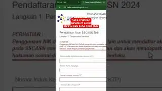 Tutorial Lengkap Cara Membuat Akun SSCASN BKN Pada CPNS 2024 #shorts