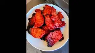Smoked sweet and spicy pork jerky on Traeger 