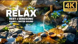 Relaxing Bamboo Water Sounds 🌊 Healing Music to Calm Anxiety and Clear the Mind