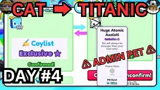 ⚠ ADMIN PET ⚠ Over 500 MILLION NET WORTH! 📈 Cat ➜ TITANIC (DAY#4) | (Pet Simulator 99 Roblox)