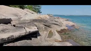 Walk around West Fox Island, Killarney, Ontario, Canada. Lake Huron's Georgian Bay. July 2023