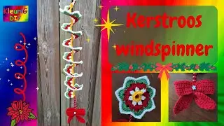 Haken ♥ Kerstroos windspinner poinsettia bloem
