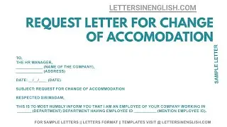 Request Letter for Accommodation Change | Letters in English