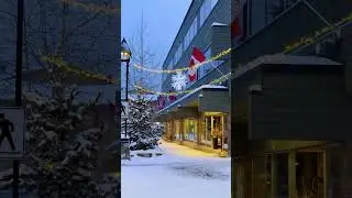 Banff Alberta during day and Night 🇨🇦#alberta #banff #snow #walkingtour #shorts