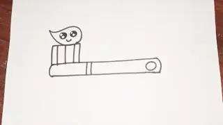 How to draw Toothbrush.  || tutorial for beginners ||step by step || Cute easy drawing.
