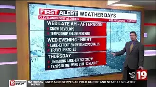 19 First Alert Weather Days: Snow, arctic chill returning Wednesday afternoon into Thursday