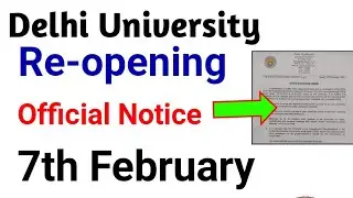 Delhi University Reopening Official Notice Released 2022 | SOL | NCWEB | Regular | DU Reopening date