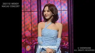 [4K] 260110 WENDY ‘두글자 TWO WORDS’ FANCAM @ MACAU DAY 1