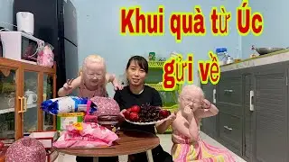 Tâm Tâm khui thùng quà của bác ba từ Úc đem về - SONG SINH THIÊN THẦN 