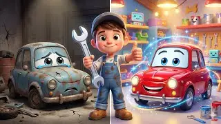 Kids Car Restoration 😍🚗 | Old Car to New Car | Fun & Educational Kids Cartoon