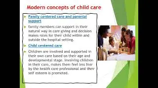 Modern concept of child care for Nurses.