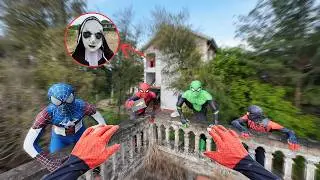 5 Spider Man Bros Face Evil Nun & Serbian Dancing in a Haunted Monastery (Horror Action POV)