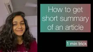 How to get summary of any Article online for free #article #summary #online #free #wikipedia #shorts