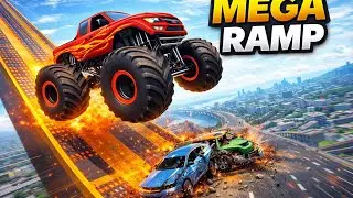 Monster Truck Mega Ramp Jump | Real Stunts & Crashes new video 
