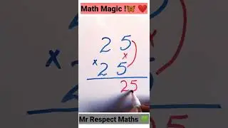 Fast Multiplication Trick | Math tricks | 25x25 #shorts #maths